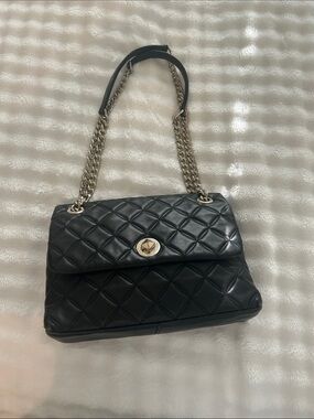 kate spade Black Quilted Shoulder Bag with Gold Chain